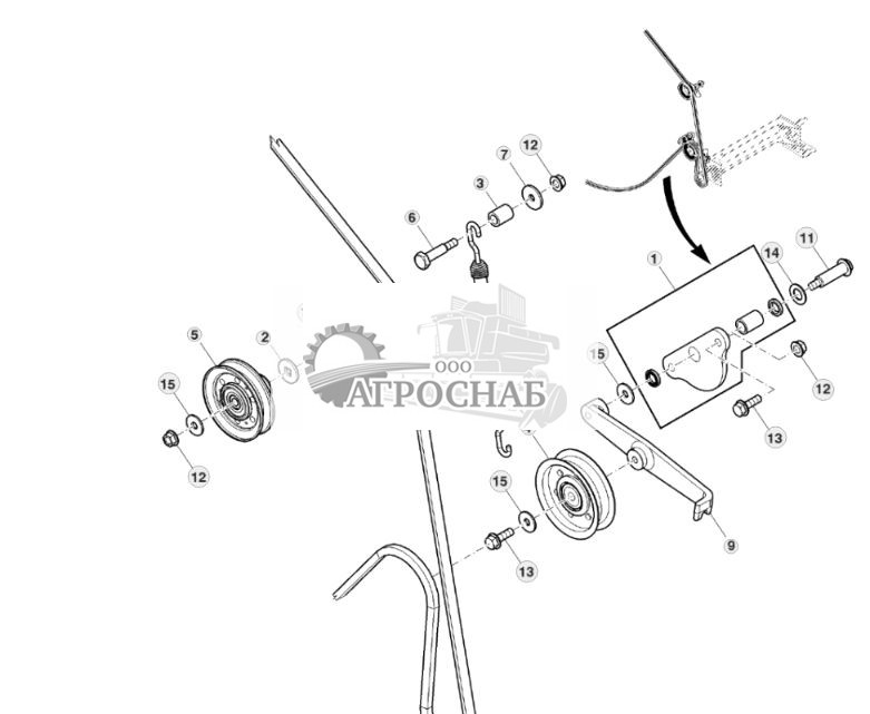 Привод воздушного просеивателя комплекта системы охлаждения, сторона двигателя - ST822069 1167.jpg
